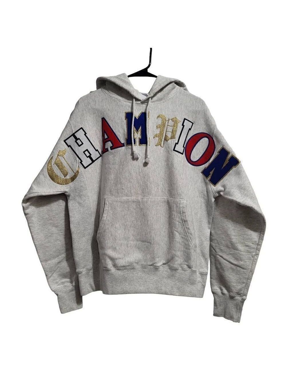 Champion Reverse Weave Hoodie Textured Logo Letters